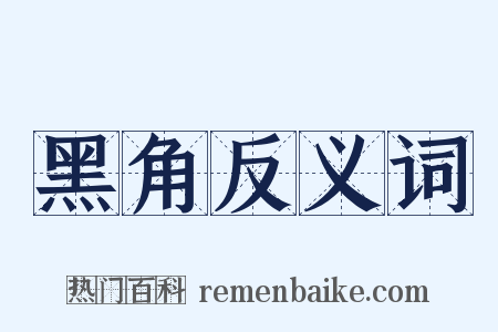 黑角反义词是什么意思的图片
